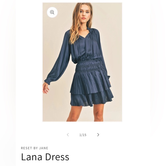 RESET by Jane - Long Sleeve Teal Blue Dress - Picture 1 of 3